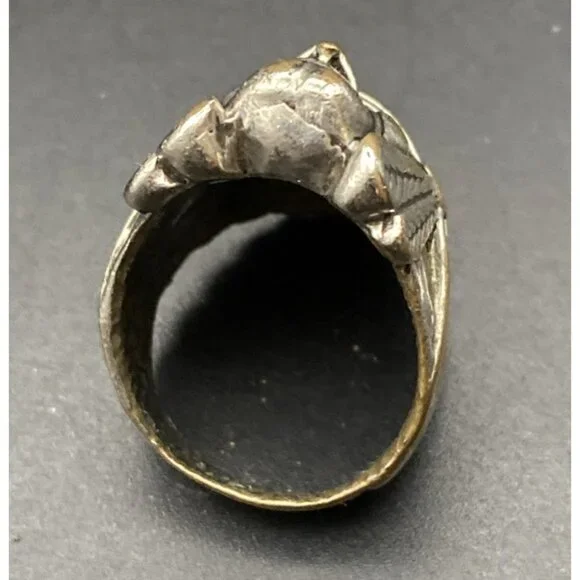 1985 Biker Ring G&S Gordon Smith Silver Tone Native American Chief  Sz  11 LOOK - Picture 7 of 10